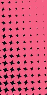 Large pink circles gradually transform into tiny sparkling forms across a d.. Illustrazione stock
