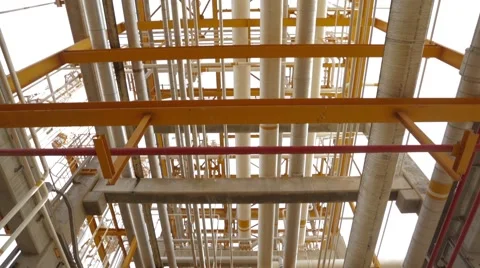 Large Pipelines In Industrial Zone Stock Footage 63204661