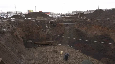 Large pit for pouring the foundation Видео 165251837