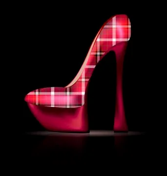 Large plaid shoe 스톡 일러스트