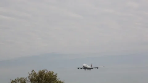 Large Plane Landing Stock Footage 22980915