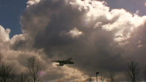 Large Plane taking off, Heathrow London Stock Footage