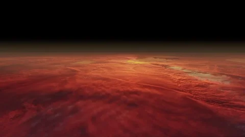 Large Planet With Red Cloudy Atmosphere Stock Footage 120520016