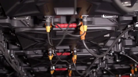 A large plasma screen in the cinema is lowered onto the stage. Stock Footage 146347196