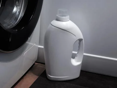 A large plastic bottle of detergent Stock Photos