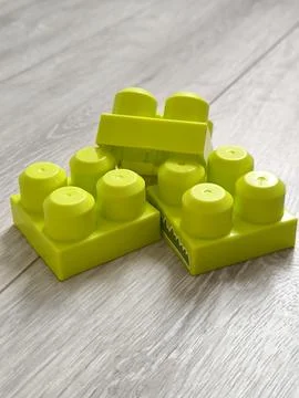 Large plastic building blocks for playing with children 스톡 사진