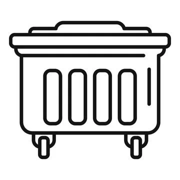 Large plastic wheelie bin standing for waste collection Stock Illustration