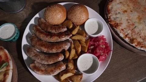 A large plate with a delicious snack Stock Footage 260702309