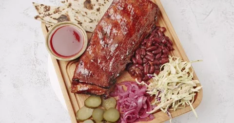 A large Plate that includes Baby Back Stock Video Pond5