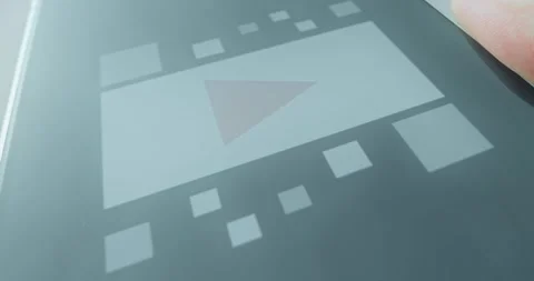 Large play button icon, presentation Stock Footage 313440491