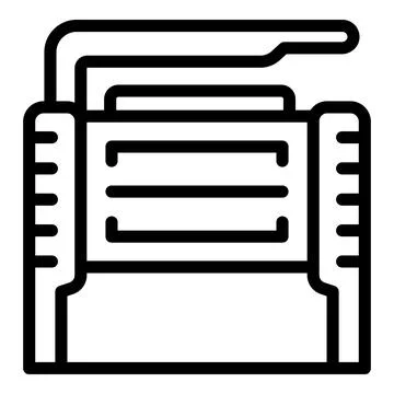 Large plotter icon outline vector. Printer machine Illustrazione stock