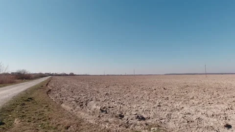 Large Plowed Field Stock Footage 177420292