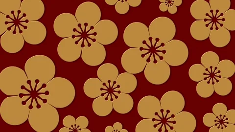 Large Plum Blossom Festive Pattern Design Stock Footage 324044780