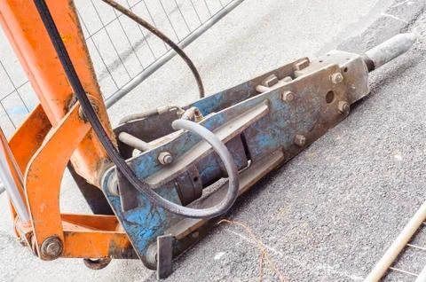 Large pneumatic hammer Stock Photos