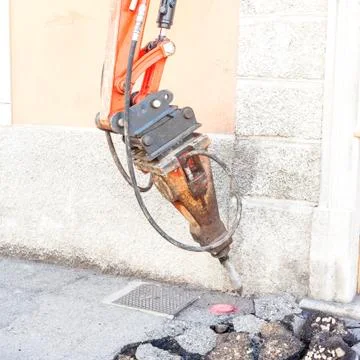 Large pneumatic hammer Stock-Fotos