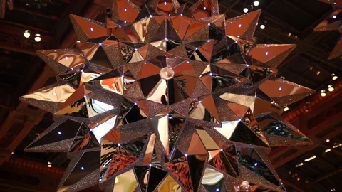 Large pointed star-shaped Christmas decoration Stock Footage 105224075
