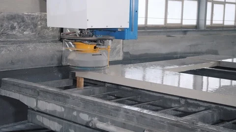 Large polishing machine moves over white concrete panel Video stock 124892952
