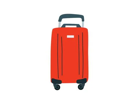 Large polycarbonate suitcase with wheels. Illustrazione stock
