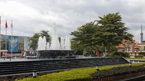 A large pond designed in Guangzhou Stock Photos