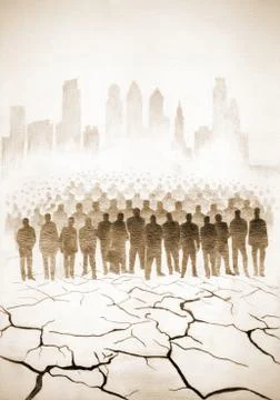 Large population of the earth Illustrazione stock