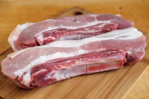 Large pork belly. Stock Photos