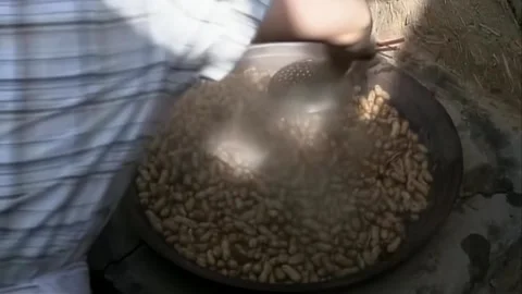 A large pot of boiled peanuts Stock Footage 253773822