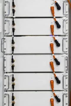 Large power backup cabinets are used for power backup in server rooms or in.. Stock Photos