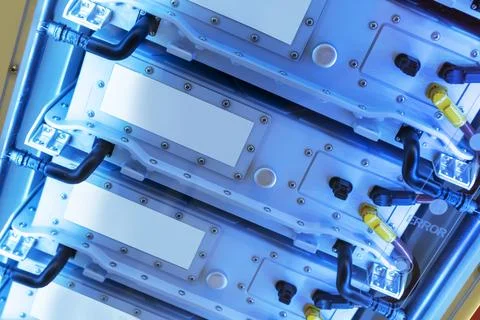 Large power backup cabinets are used for power backup in server rooms or in.. Stockfoto's