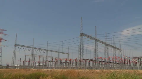 Large power station electricity Stock Footage 47318387