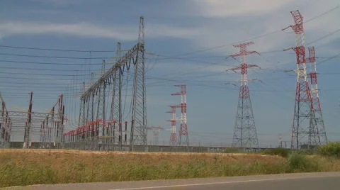 Large power station Stock Footage