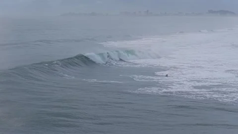 Large Powerful Wave Breaking At Currumbin Alley In Gold Coast Queensland Stock Footage 339196872