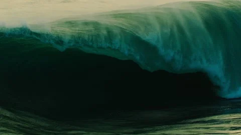 Large Powerful Wave Breaking Stock Footage 136037197