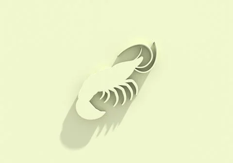 Large prawn shrimp. Element for a menu of fish restaurants, for packaging in Stock Illustration