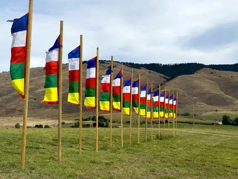 Large Prayer Flags Stock Photos