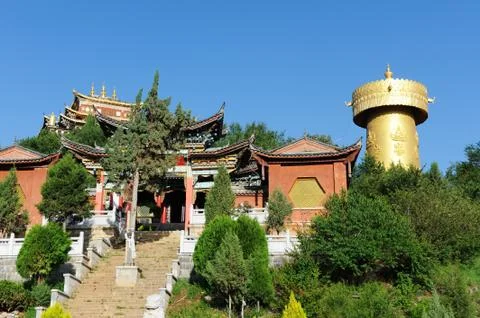 Large prayer wheel Stock Photos