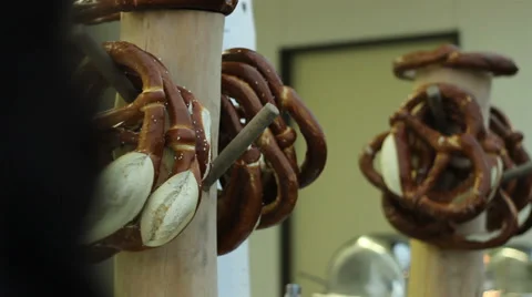 Large Pretzel Stall Stock Footage 31550475
