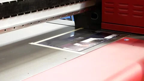 Large printer format inkjet working Stock Footage 190448811