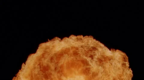 Large propane mortar explosion with flames billowing out of view Stock Footage 59523719