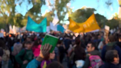 A large protest public demonstrations that brings together multiple sectors.. Stock Footage 282896748