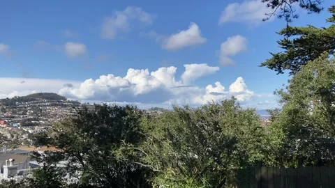 Large Puffy Clouds Seen Distance Away In A Suburb Area 스톡 동영상 279204437