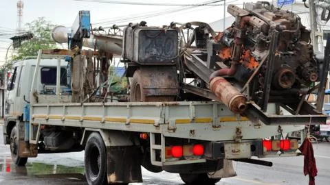 Large pumps on trucks Stock Photos