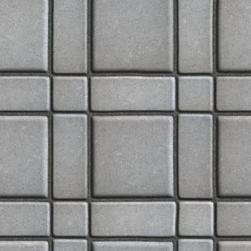 Large Quadratic Gray Pattern Paving Slabs Built of Small Squares and Rectangles Illustrazione stock