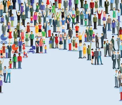 Large quantities of human are grouped together Stock Illustration