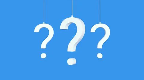 Large Question mark on blue background 3d render Illustrazione stock