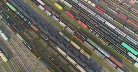 large railway interchange with freight t... | Stock Video | Pond5