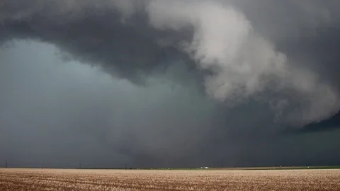 Large rain wrapped tornado time lapse Stock Footage 107748173
