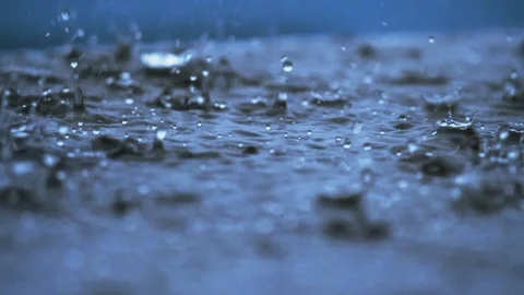 Large raindrops in slow motion. Stock Footage 120030193