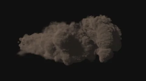 Large Realistic Smoke on Black Background Stock Footage 60210728