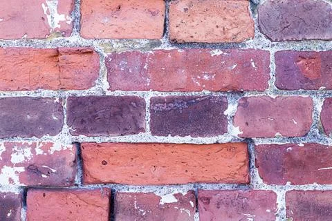 Large rectangular brick wall old historical part of the castle masonry orange Stock Photos