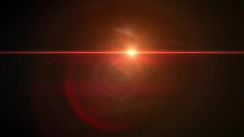 Large red anamorphic lens flare moving right to left Video stock 330984939